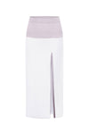 SWAYING/KNIT wool double-sided contrast slit skirt SW24SS3B30 white